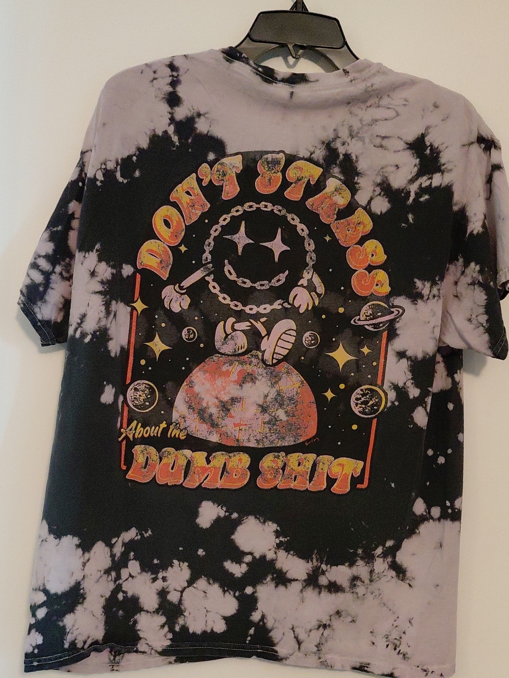 Boss Dog Art Dept Vintage, Tie-Dye Black & White Graphic Women's/ Unisex T-Shirt